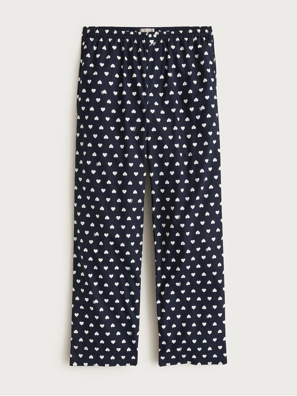 J. Crew Cotton poplin pajama pant in heart print XS